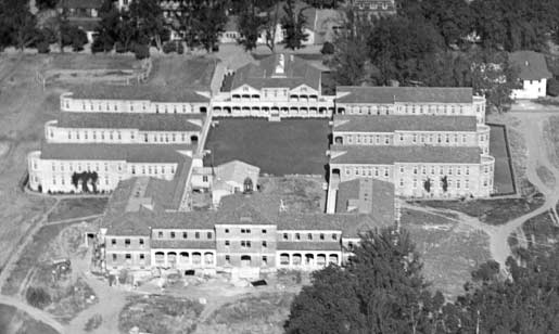 1928 aerial photo of Sacramento County Hospital grounds