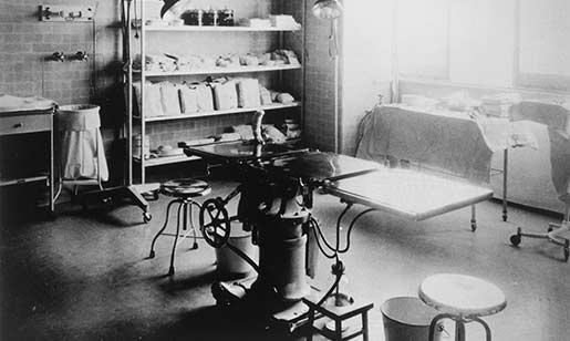 treatment room at Sacramento County Hospital, circa 1930s