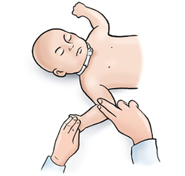 checking baby pulse