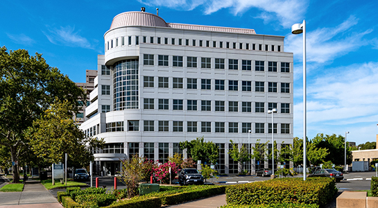 Exterior of UC Davis Health Glassrock building in Sacramento, California