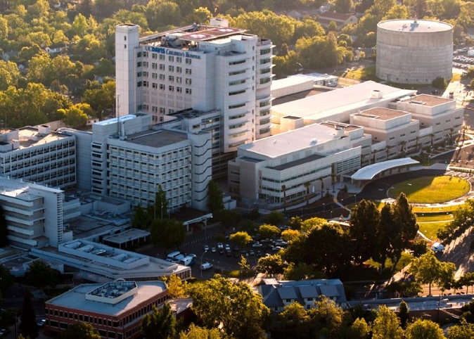 aerial shot of UC Davis hospital