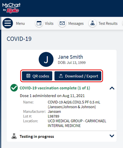 access your COVID-19 vaccine records on a computer step 2