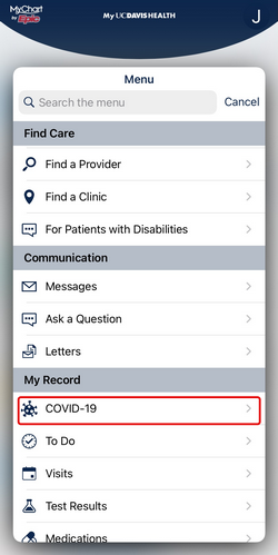 access your COVID-19 vaccine records via mobile app step 1