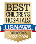 US News & World Report  – Children's Hospital Orthopedics badge