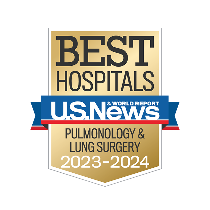 US News & World Report pulmonology and lung surgery badge