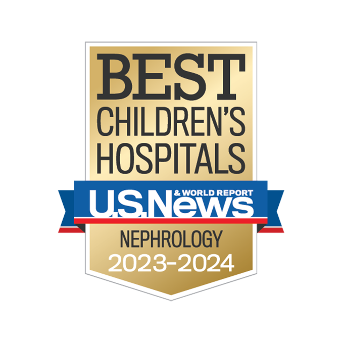 US News & World Report nationally ranked in children’s nephrology badge