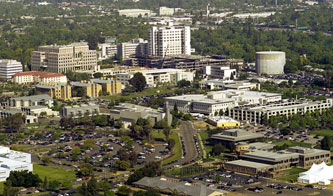 Aerial photo of UC Davis' Sacramento campus